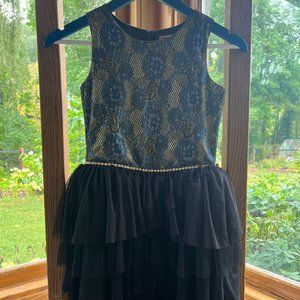 Elegant Black and Gold Kids Dress